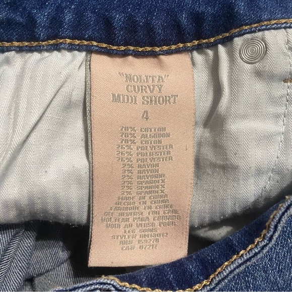 Hydraulic Curvy Nolita Midi Jean Shorts Blue Stretch Pockets Mid Rise - Picture 5 of 5